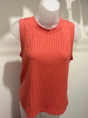 Evereve Ribbed Coral Sleeveless Top